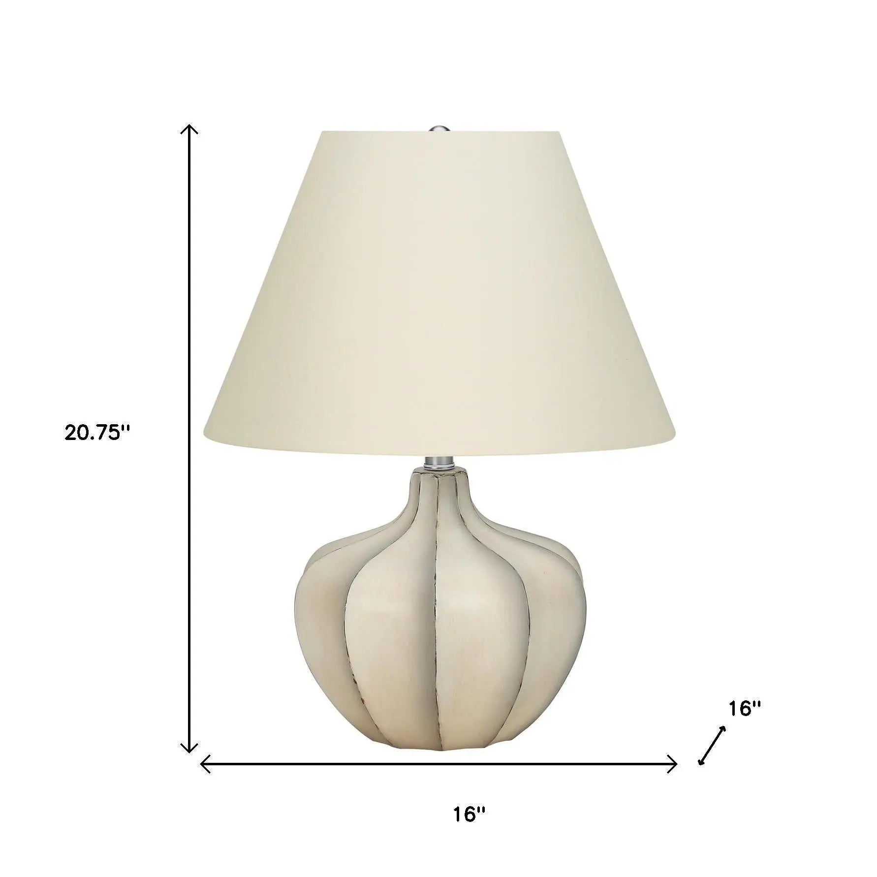 21" Cream Round Table Lamp With Cream Empire Shade Homeroots Lighting