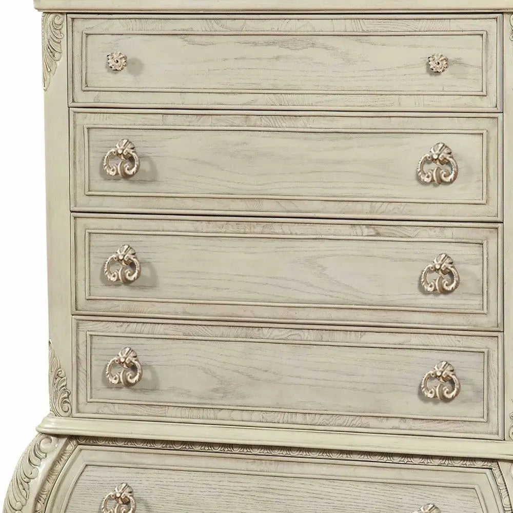 21" Cream Solid Wood Six Drawer Homeroots Bed & Bath