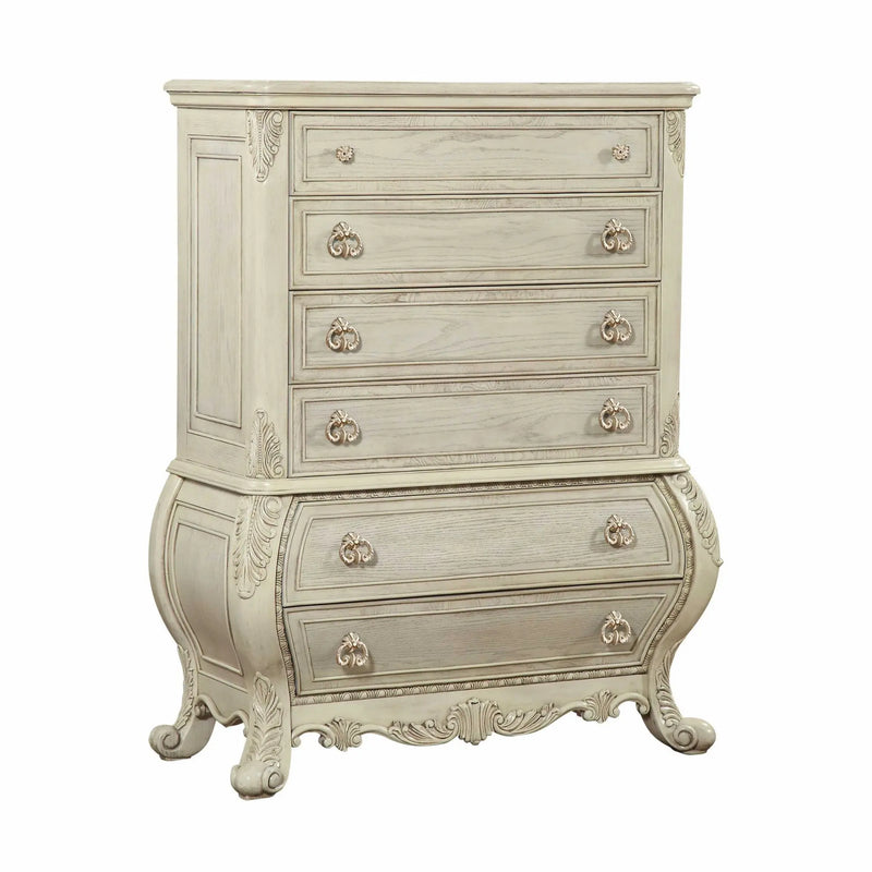 21" Cream Solid Wood Six Drawer Homeroots Bed & Bath