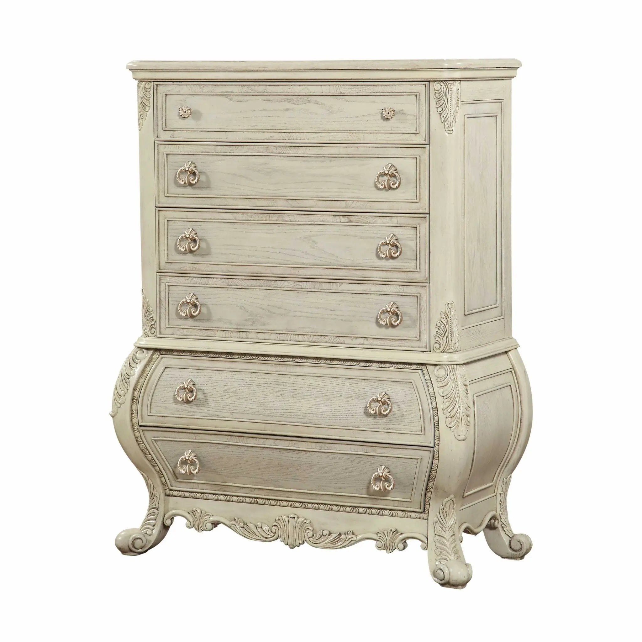 21" Cream Solid Wood Six Drawer Homeroots Bed & Bath