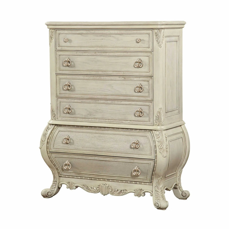 21" Cream Solid Wood Six Drawer Homeroots Bed & Bath