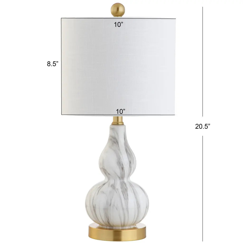 21" Gold Gourd Table Lamp With Drum Shade Homeroots Lighting