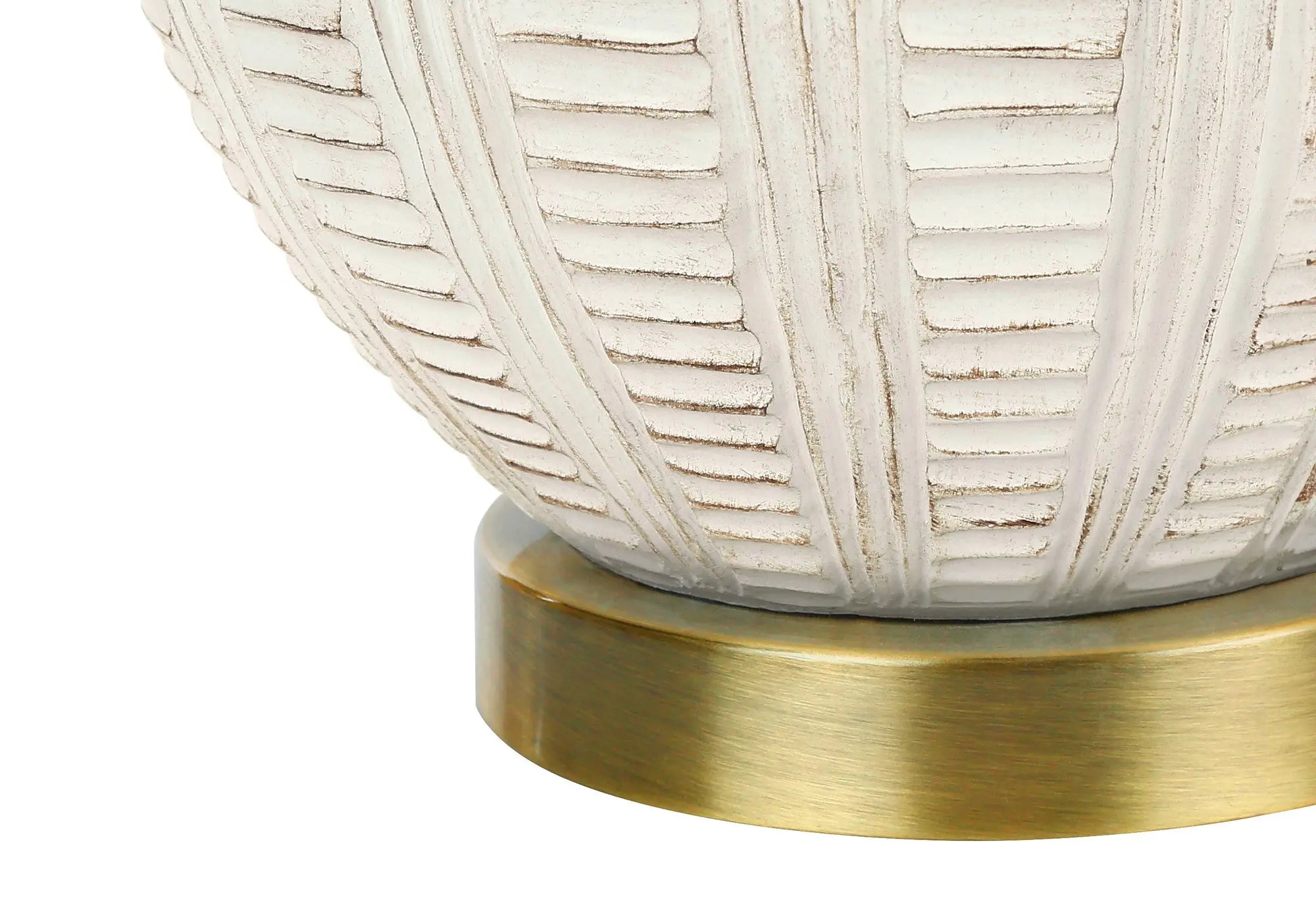 21" Gold and White Urn Table Lamp With Ivory Drum Shade Homeroots Lighting