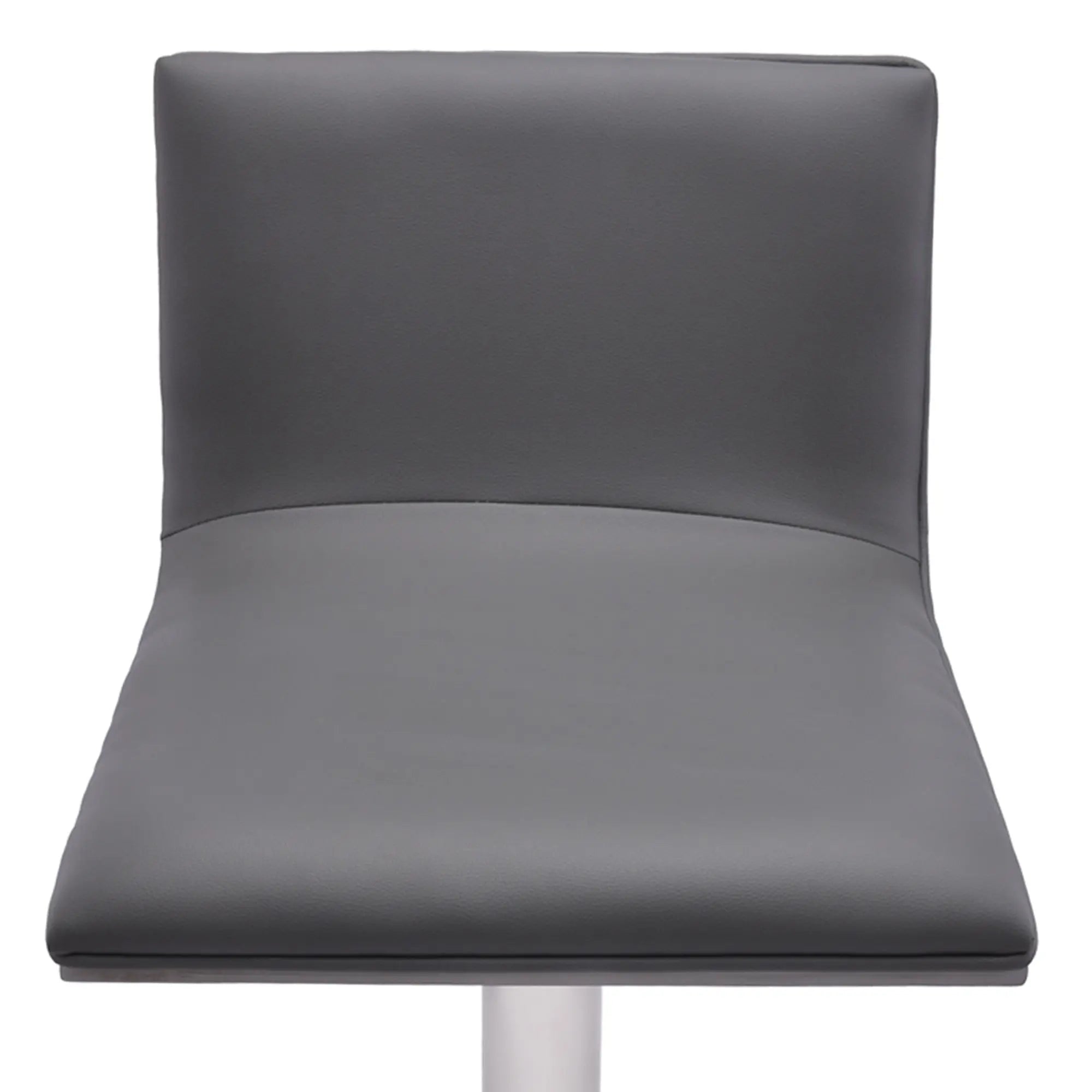 21" Gray And Silver Iron Swivel Backless Adjustable Height Bar Chair - GreatEagleInc