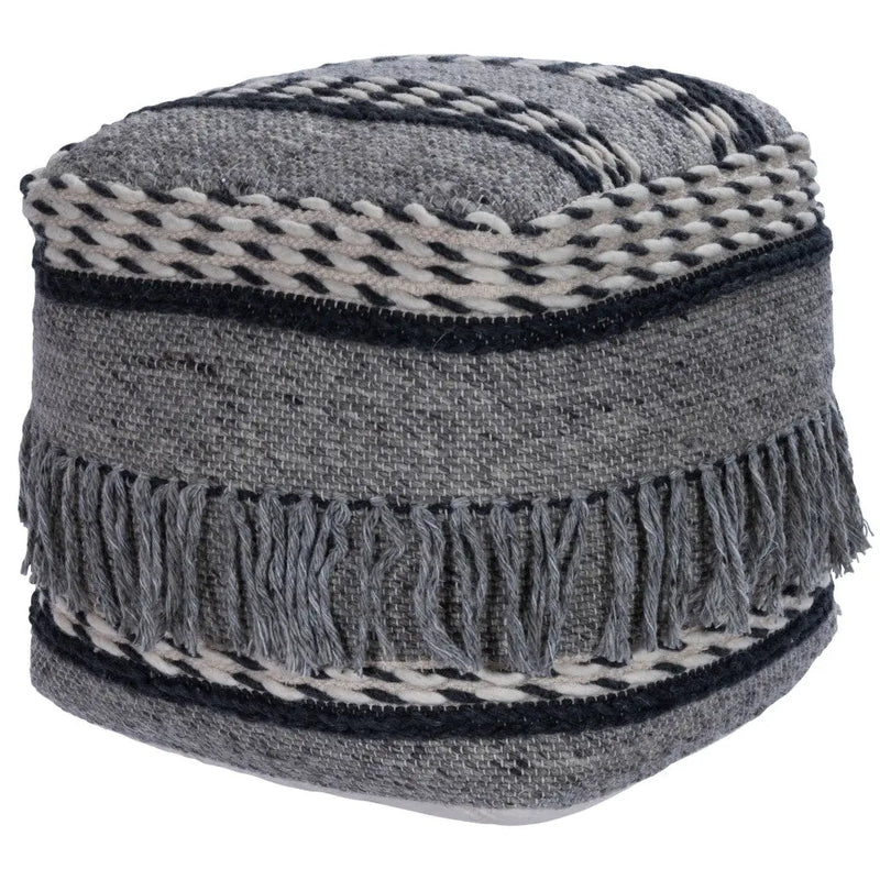 21" Gray Pouf Ottoman Homeroots Living Room