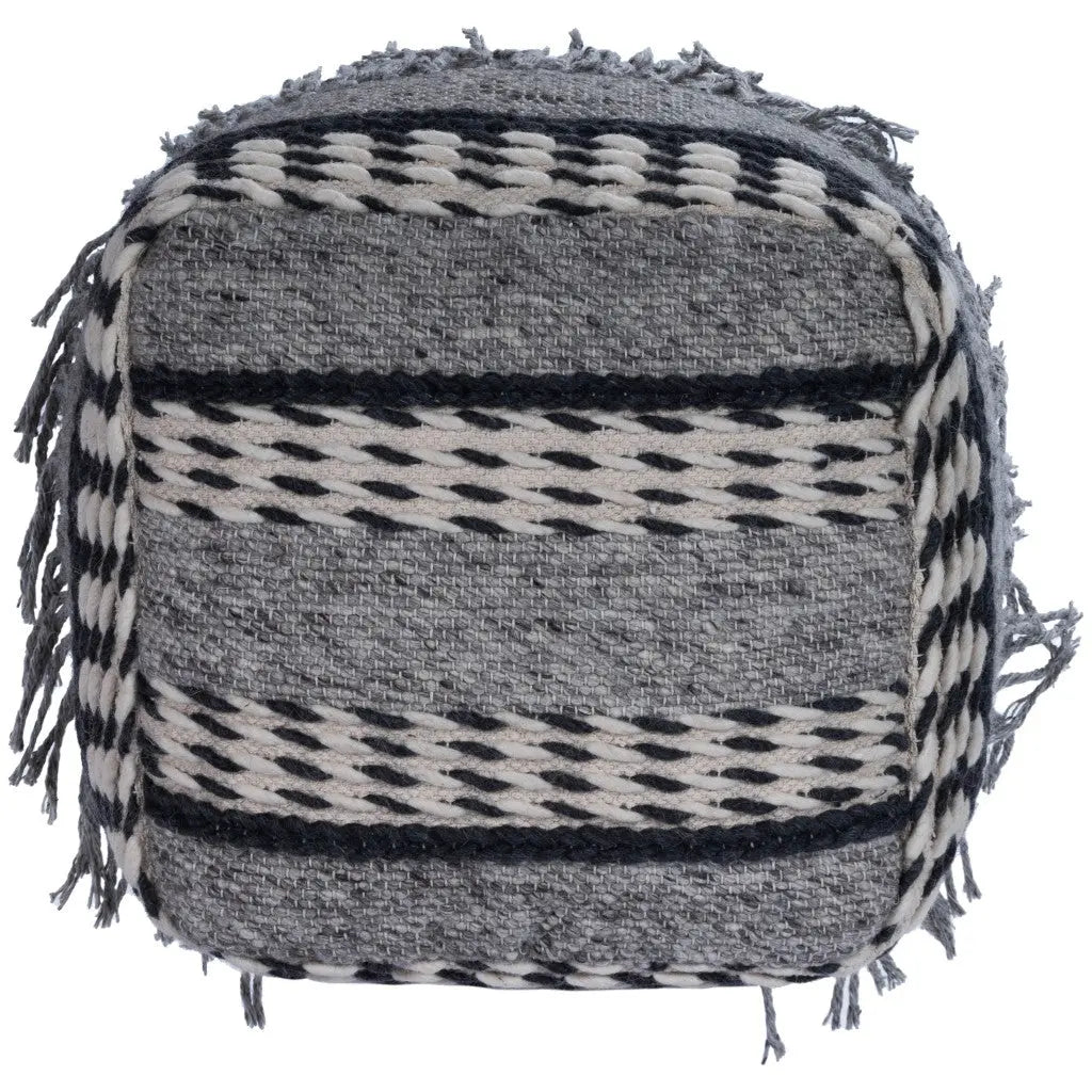 21" Gray Pouf Ottoman Homeroots Living Room