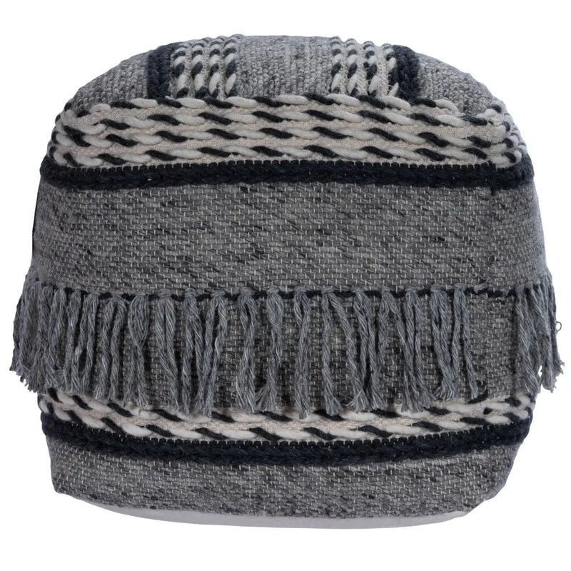 21" Gray Pouf Ottoman Homeroots Living Room