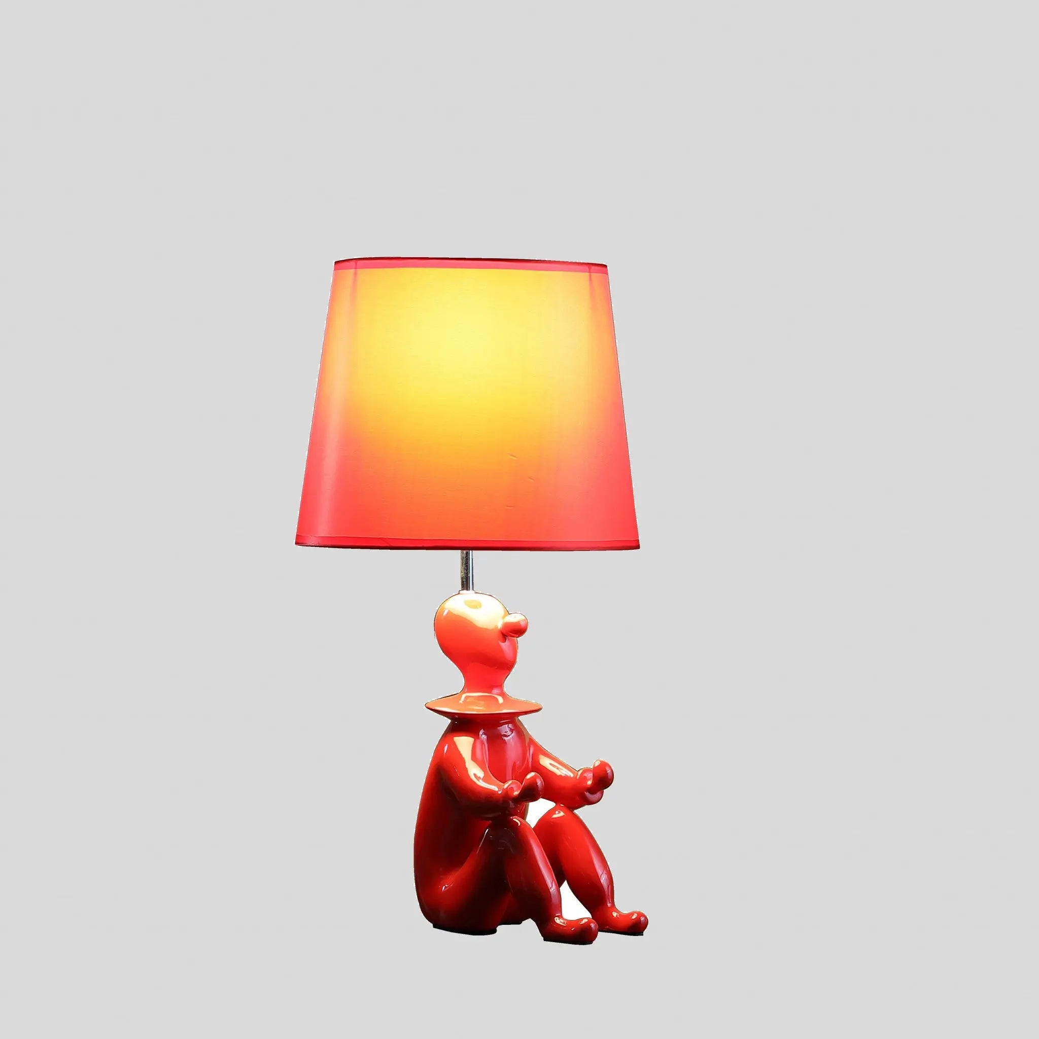 21" Red Bedside Table Lamp With Red Empire Shade Homeroots Lighting