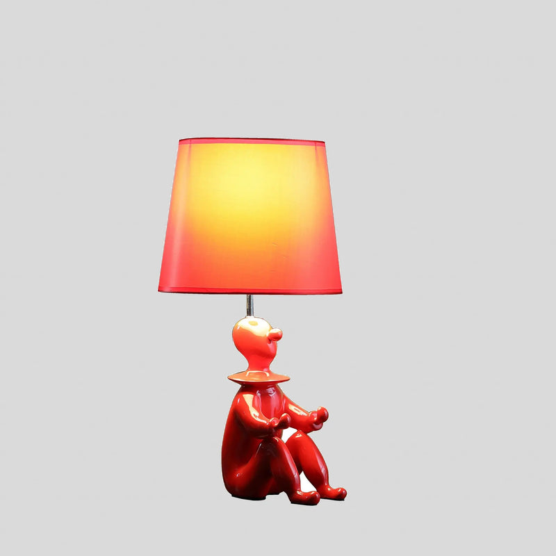21" Red Bedside Table Lamp With Red Empire Shade Homeroots Lighting