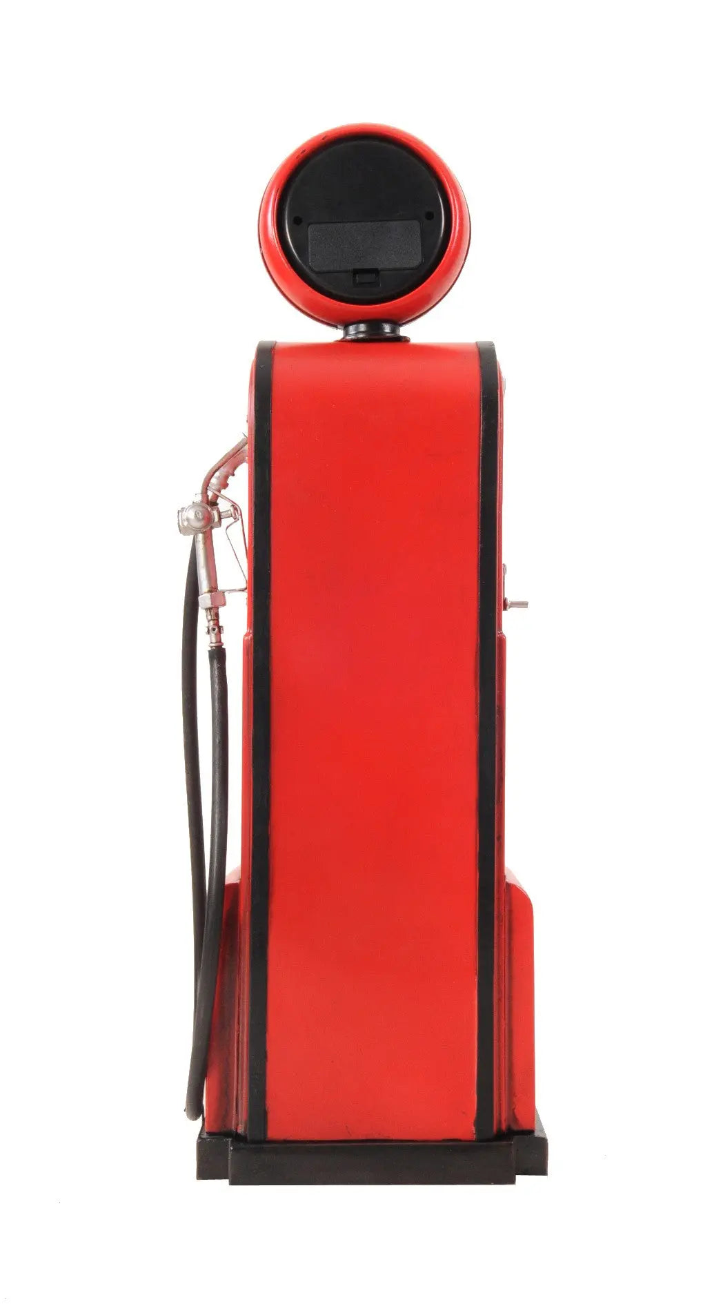 21" Red Metal Hand Painted Gas Pump Clock Sculpture Homeroots Home Decor