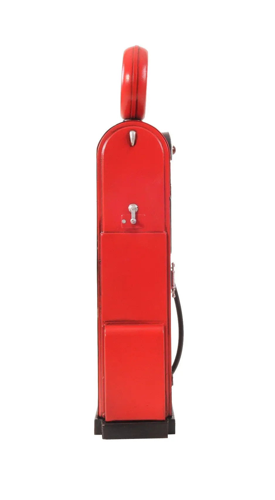21" Red Metal Hand Painted Gas Pump Clock Sculpture Homeroots Home Decor