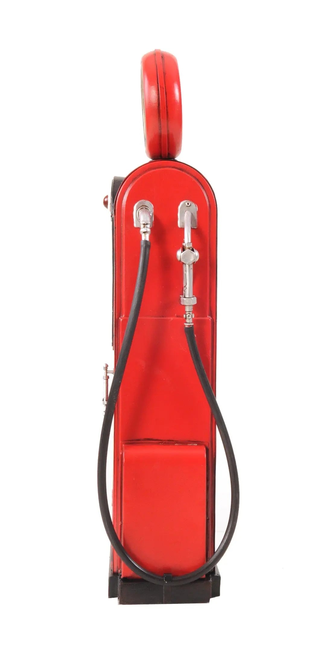 21" Red Metal Hand Painted Gas Pump Clock Sculpture Homeroots Home Decor