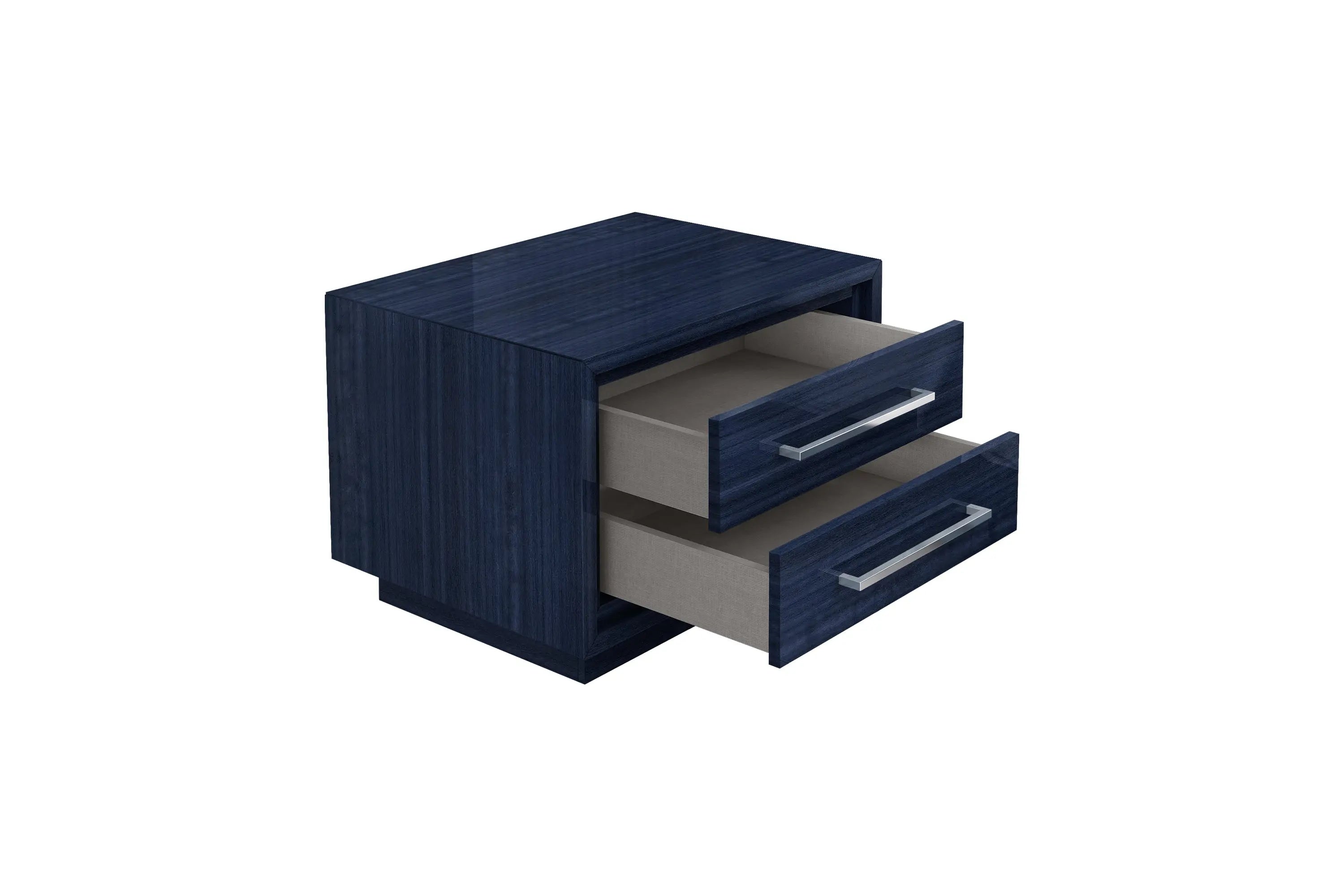 21" Sapphire Blue Wood Two Drawer Nightstand Homeroots Bed & Bath