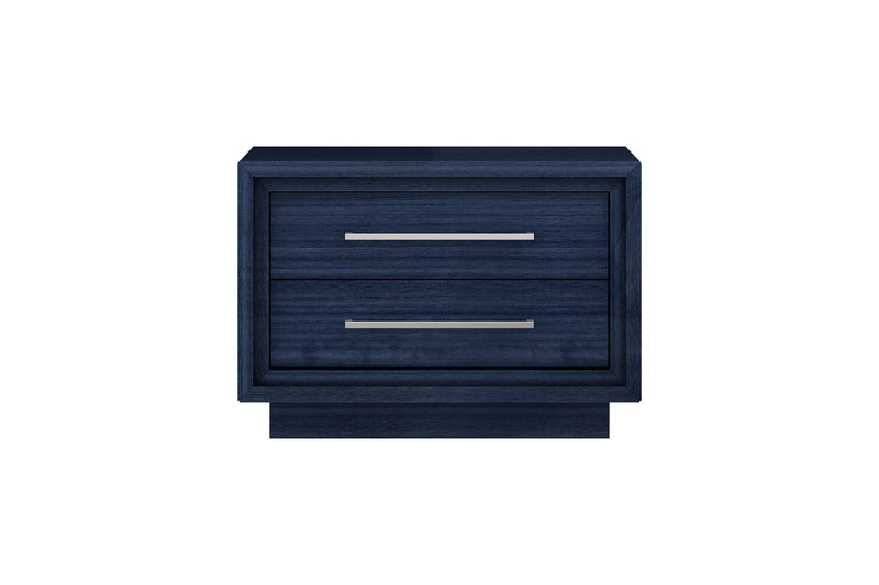 21" Sapphire Blue Wood Two Drawer Nightstand Homeroots Bed & Bath