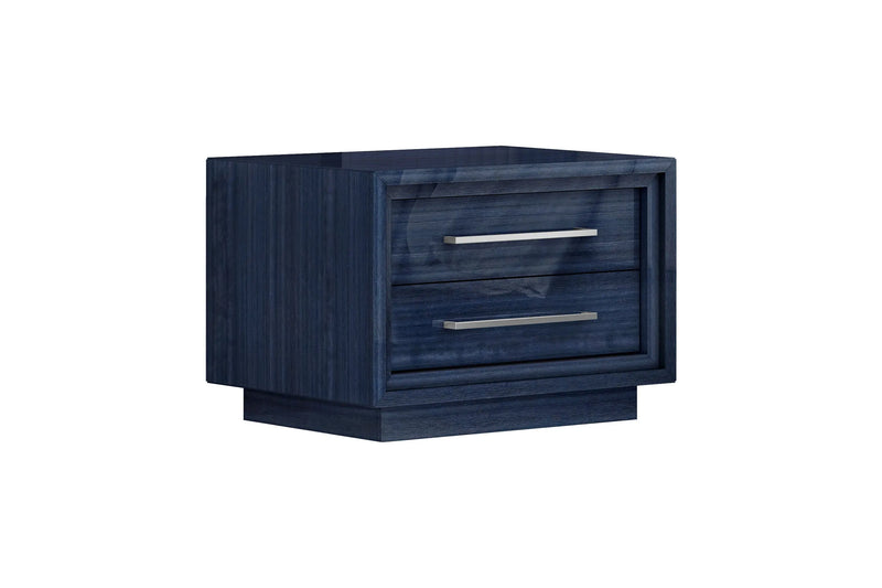 21" Sapphire Blue Wood Two Drawer Nightstand Homeroots Bed & Bath