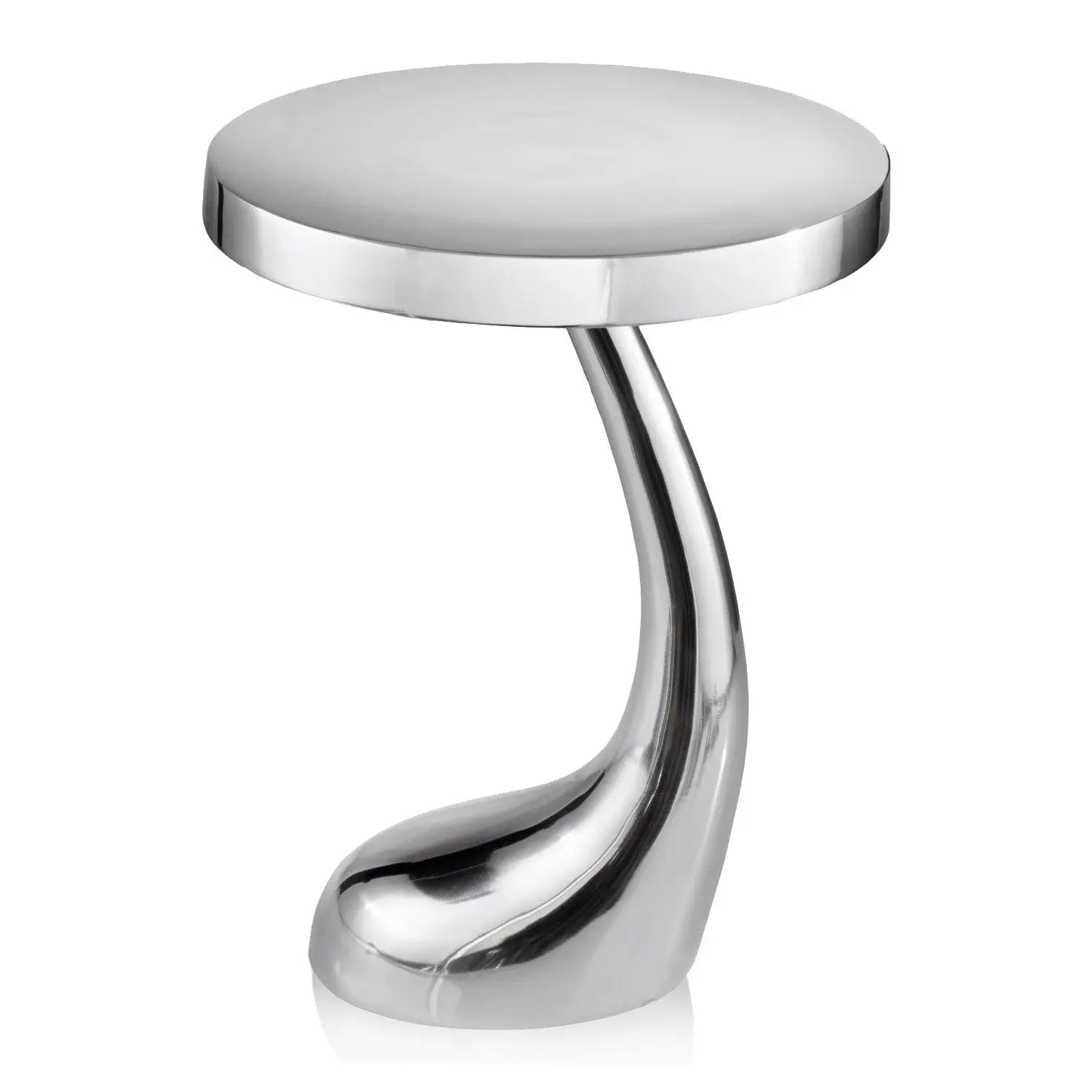21" Silver Aluminum Round Abstract End Table Homeroots Living Room
