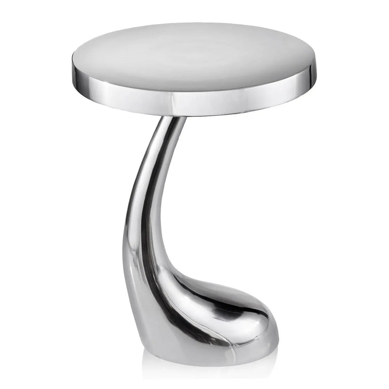 21" Silver Aluminum Round Abstract End Table Homeroots Living Room