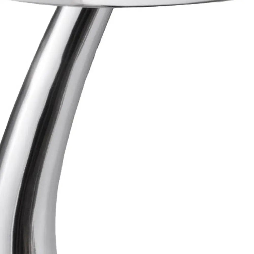 21" Silver Aluminum Round Abstract End Table Homeroots Living Room