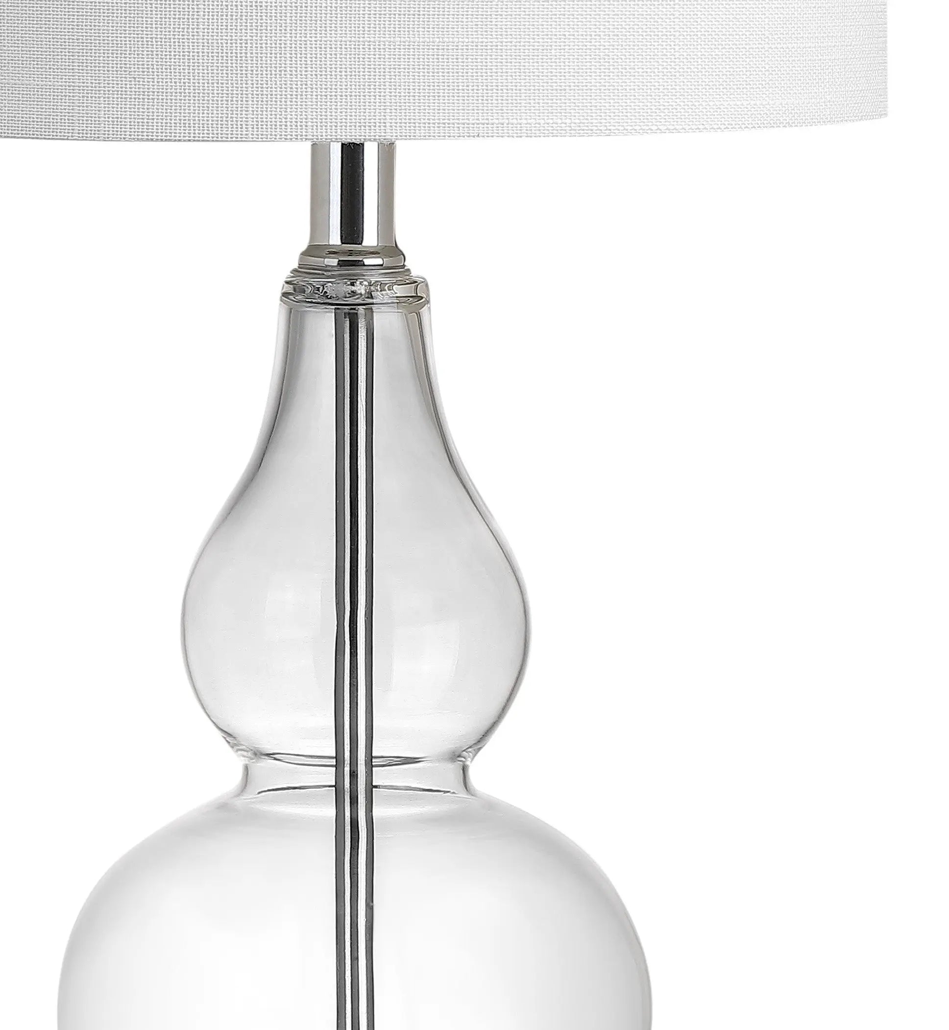 21" Silver Gourd Bedside Lamp With Drum Shade Homeroots Lighting