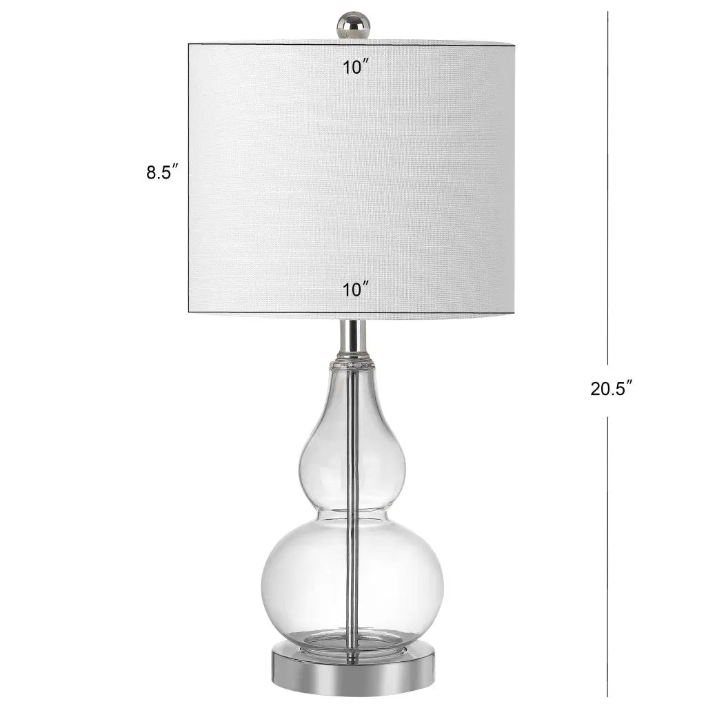 21" Silver Gourd Bedside Lamp With Drum Shade Homeroots Lighting