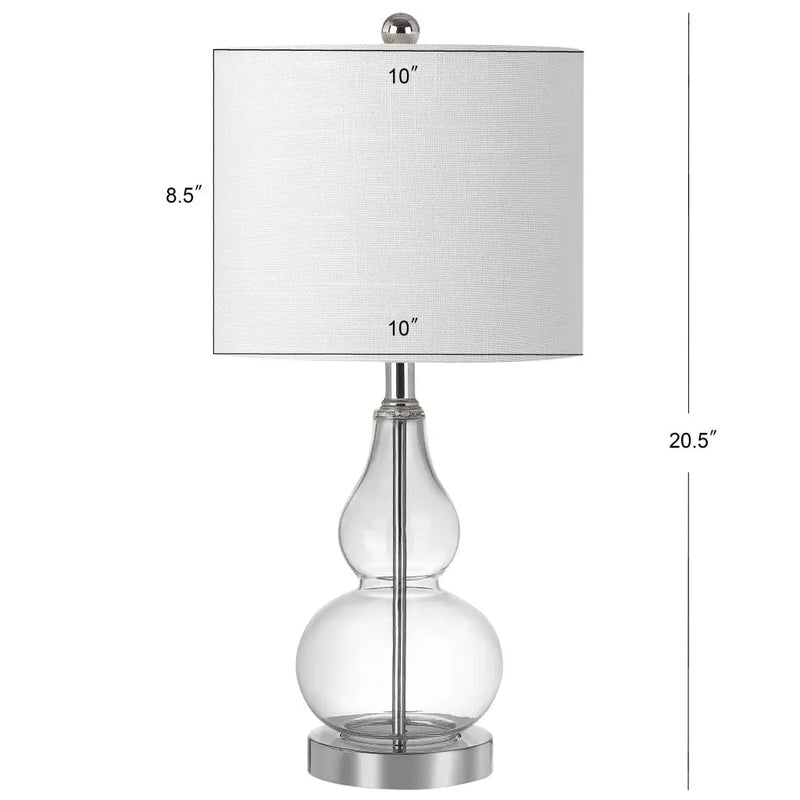 21" Silver Gourd Bedside Lamp With Drum Shade Homeroots Lighting
