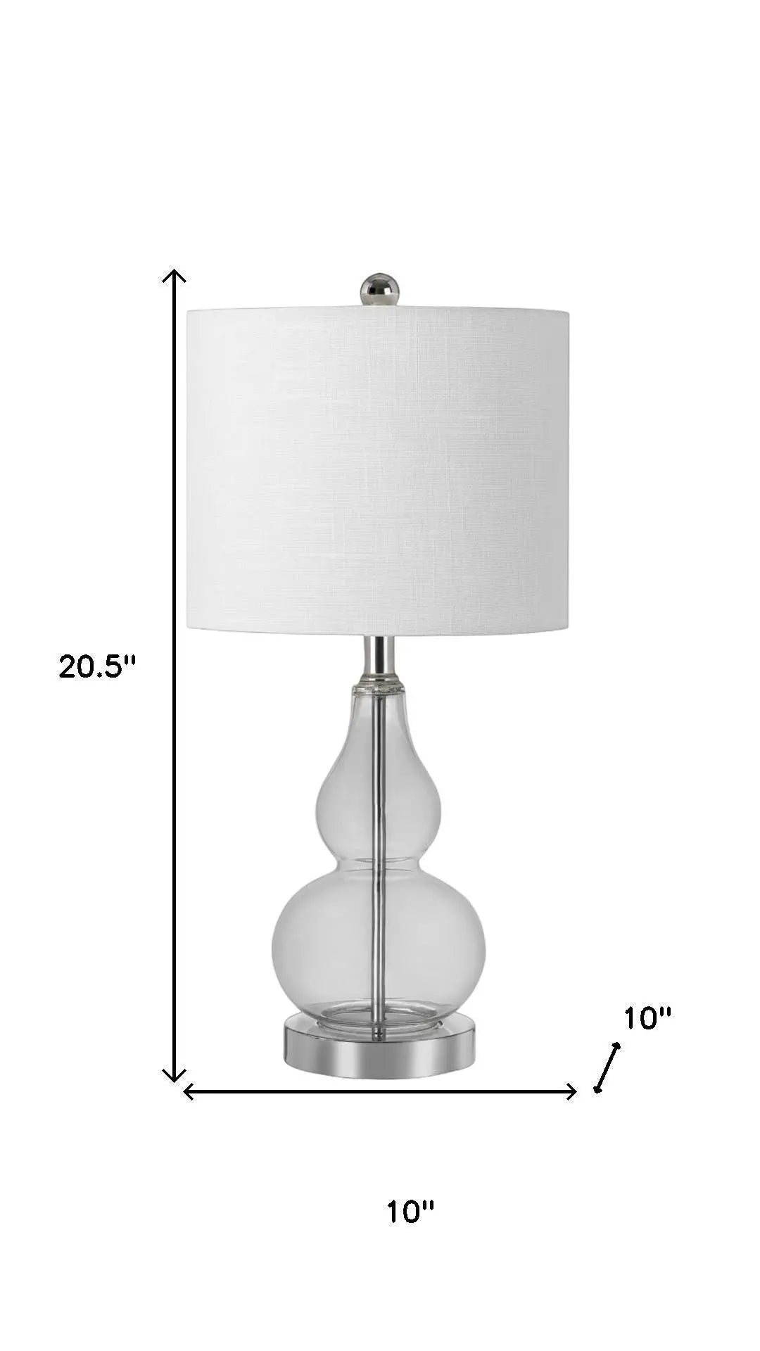 21" Silver Gourd Bedside Lamp With Drum Shade Homeroots Lighting