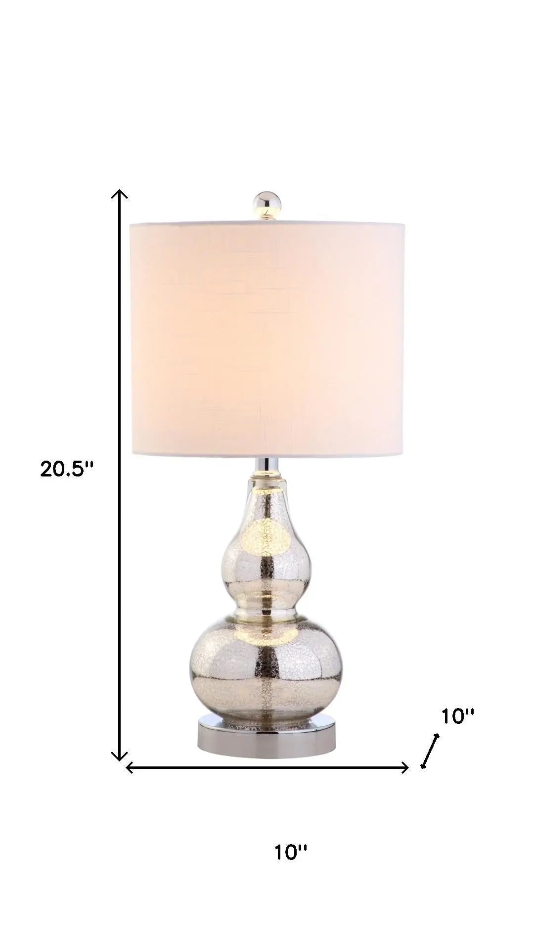 21" Silver Gourd Desk Lamp With Drum Shade Homeroots Lighting