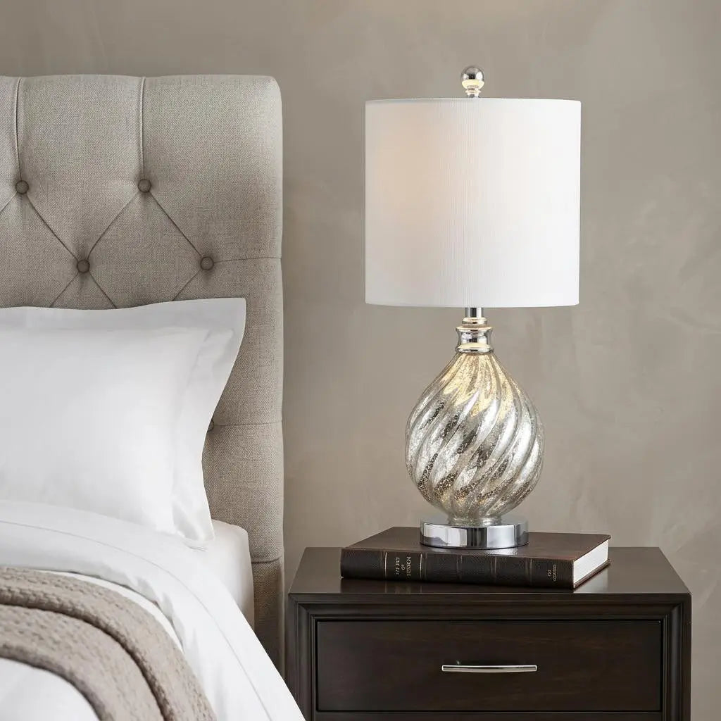 21" Silver Novelty Table Lamp With Globe Shade Homeroots Lighting