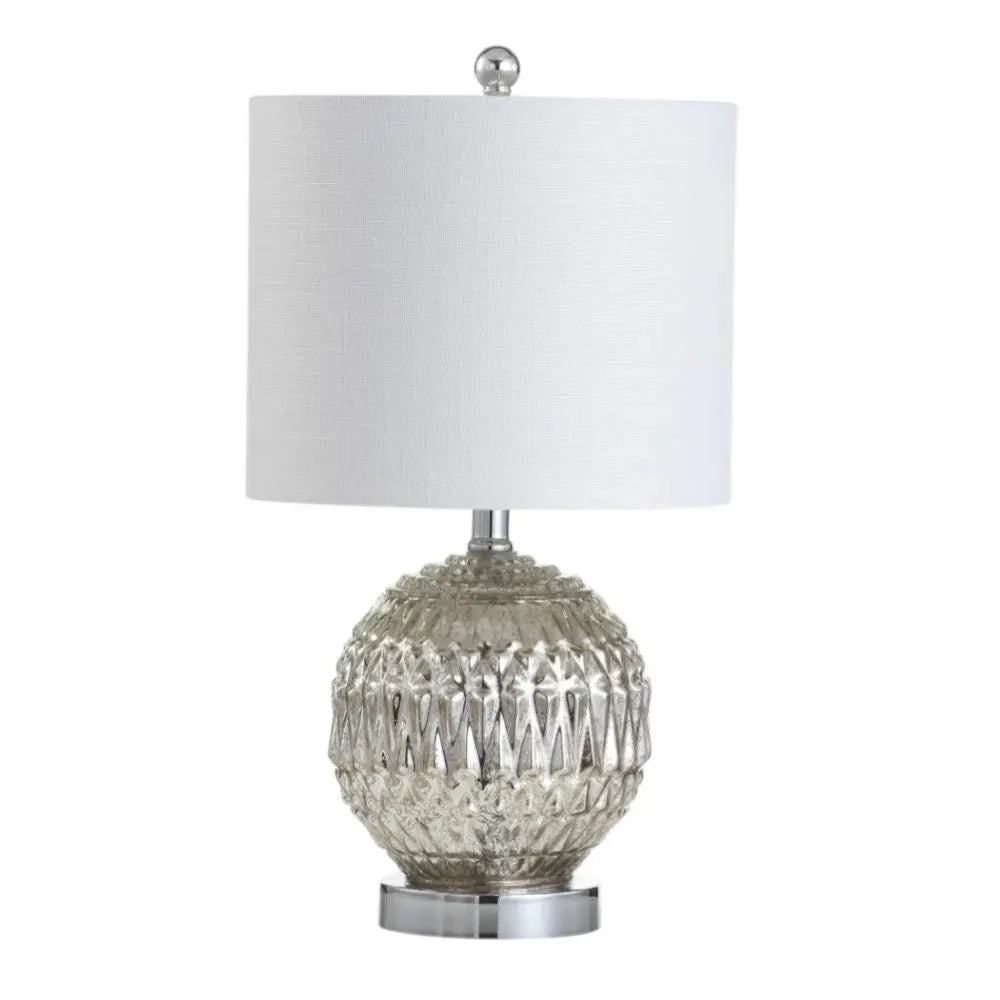 21" Silver Novelty Table Lamp With Globe Shade Homeroots Lighting