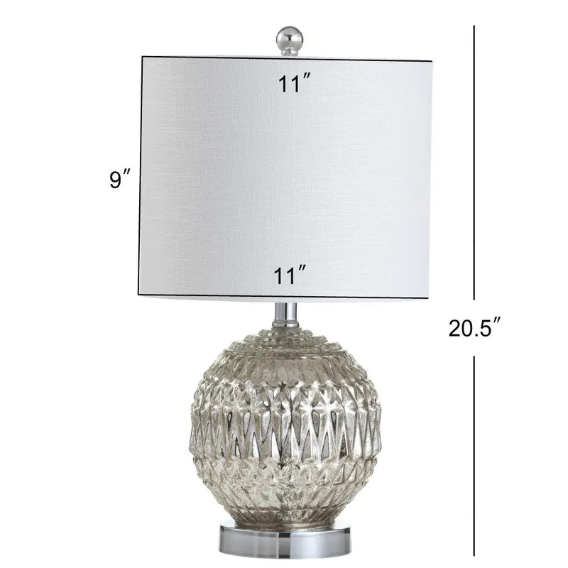 21" Silver Novelty Table Lamp With Globe Shade Homeroots Lighting