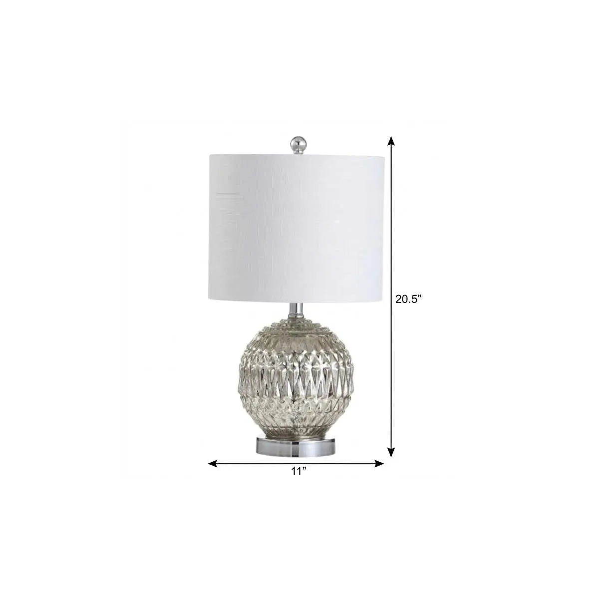 21" Silver Novelty Table Lamp With Globe Shade Homeroots Lighting