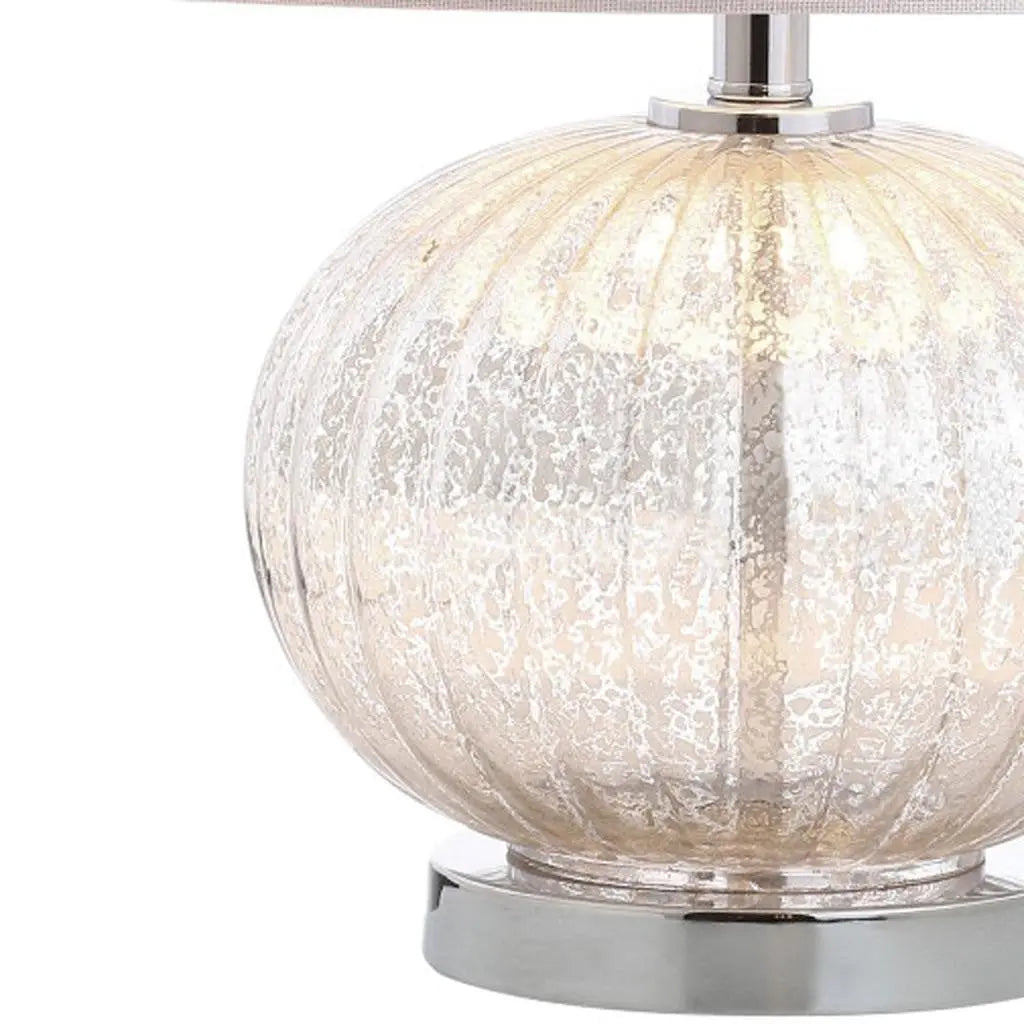 21" Silver Novelty Table Lamp With Globe Shade Homeroots Lighting