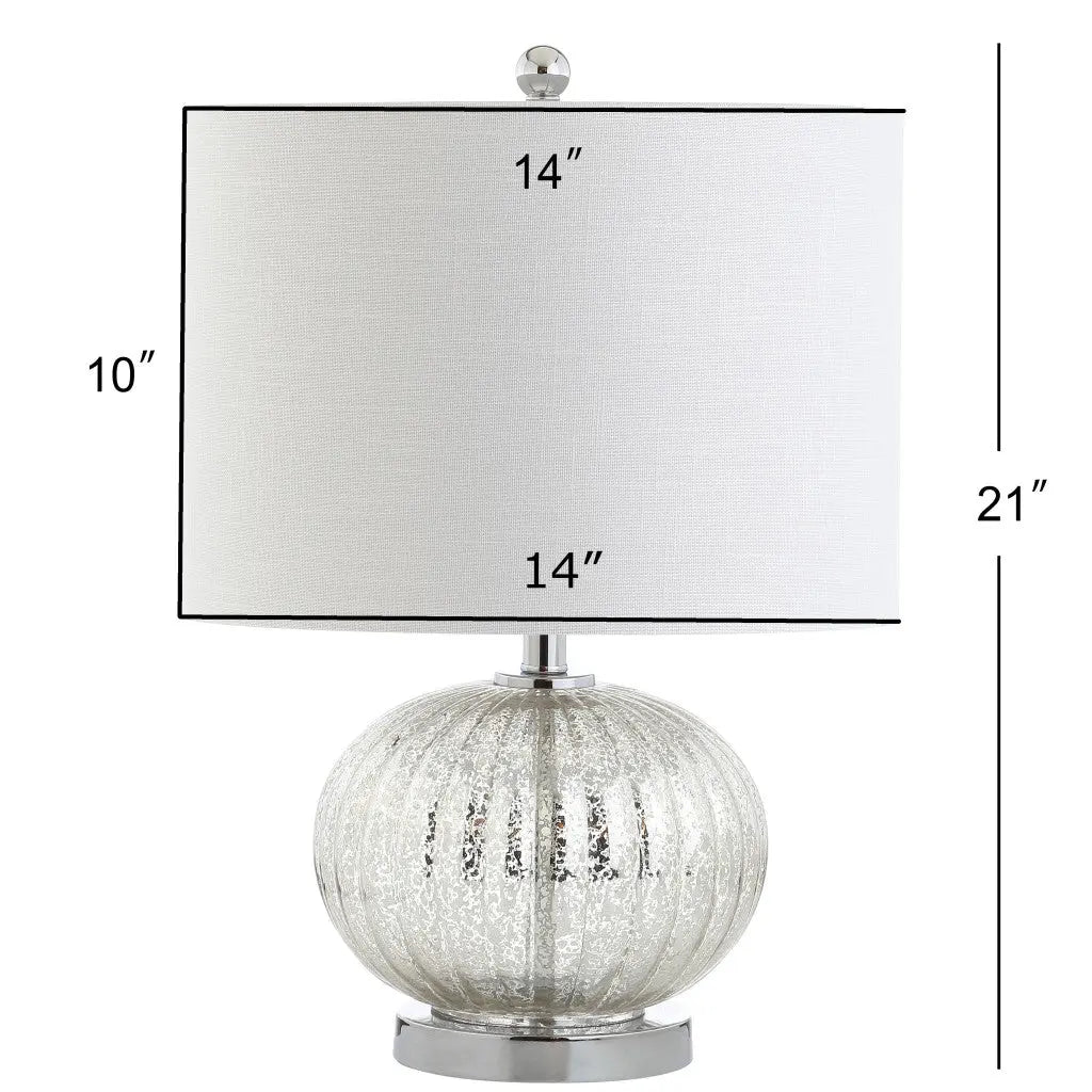 21" Silver Novelty Table Lamp With Globe Shade Homeroots Lighting