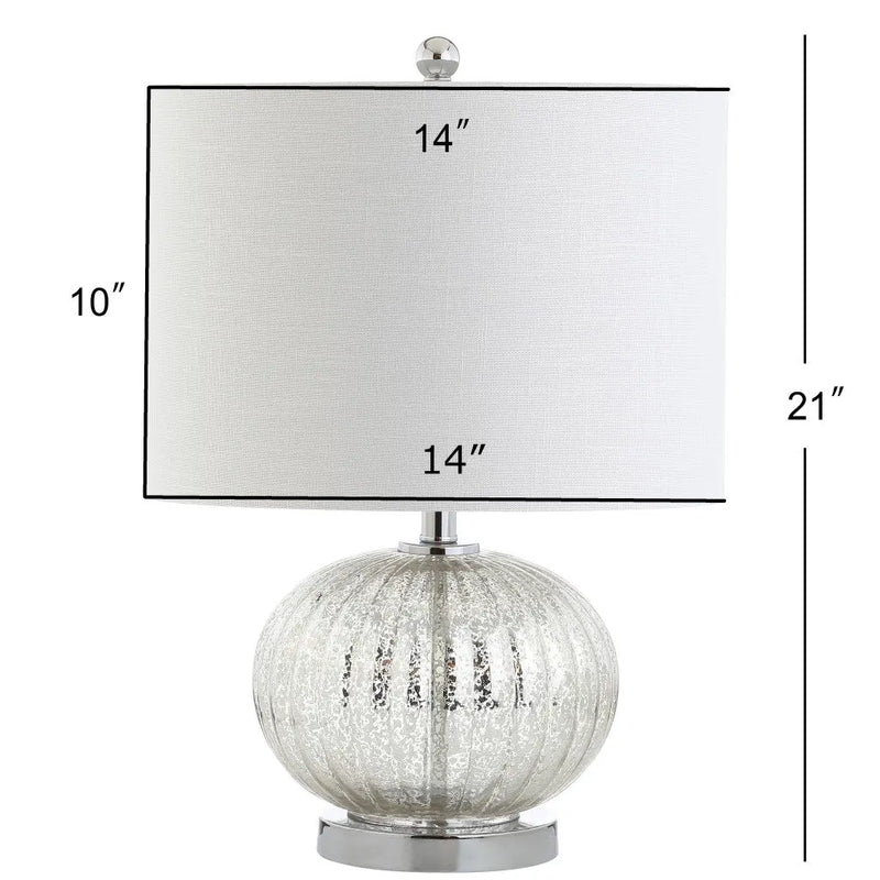 21" Silver Novelty Table Lamp With Globe Shade Homeroots Lighting