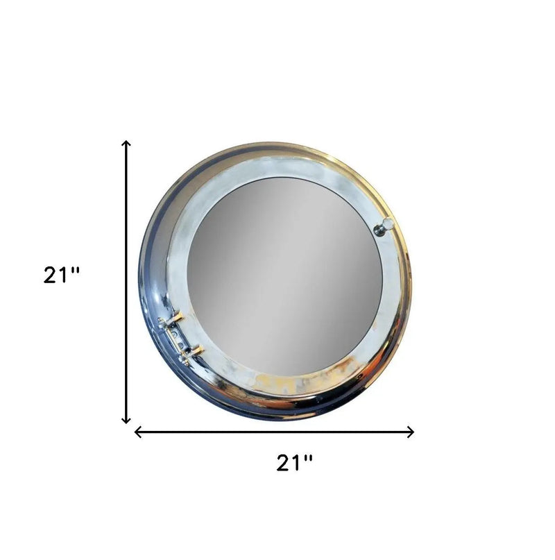 21" Silver Round Aluminum Framed Accent Mirror Homeroots Bed & Bath