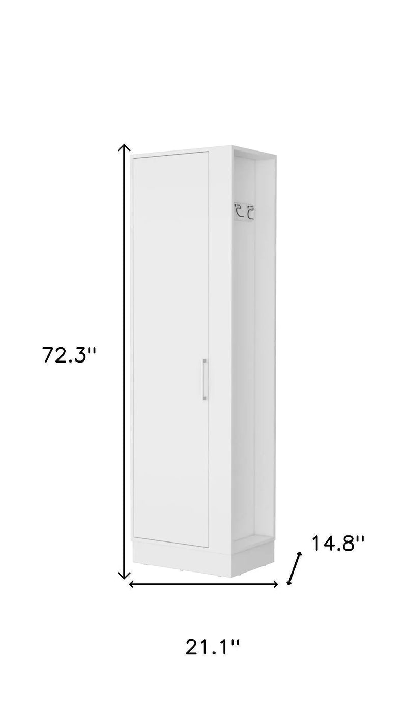 21" White Accent Cabinet With Six Shelves Homeroots Bed & Bath