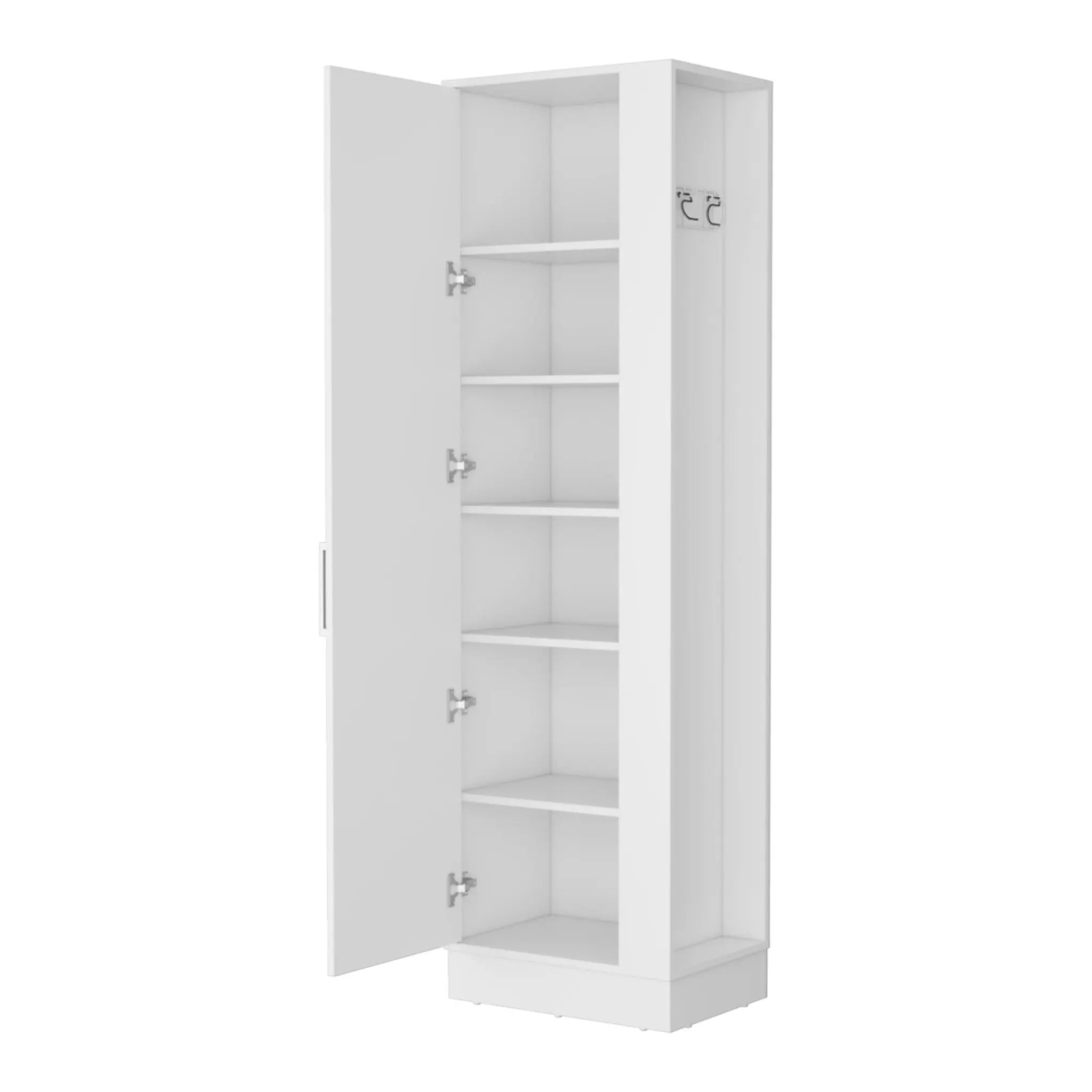 21" White Accent Cabinet With Six Shelves Homeroots Bed & Bath