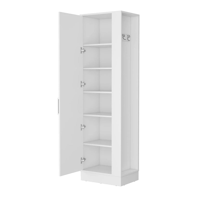 21" White Accent Cabinet With Six Shelves Homeroots Bed & Bath