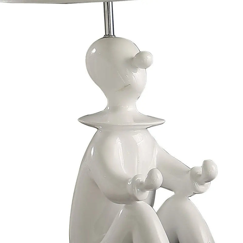 21" White Novelty Clown Table Lamp With White Empire Shade Homeroots Lighting