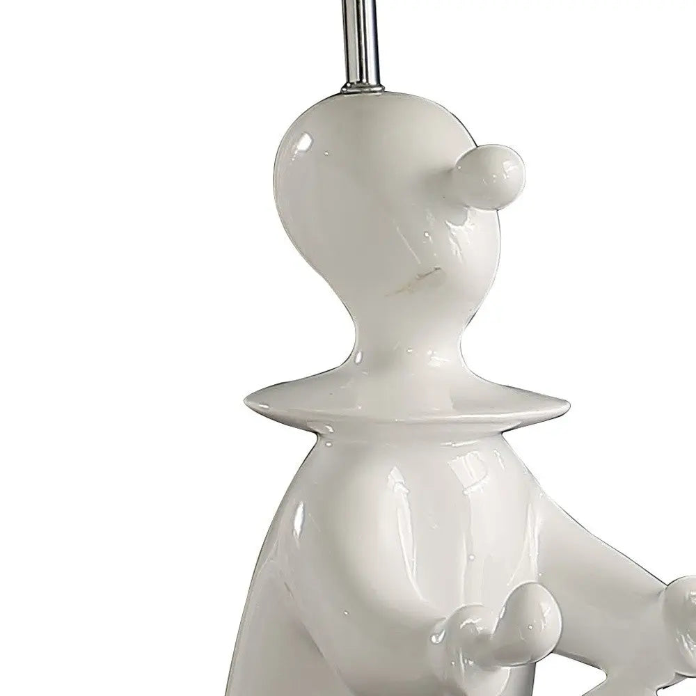 21" White Novelty Clown Table Lamp With White Empire Shade Homeroots Lighting