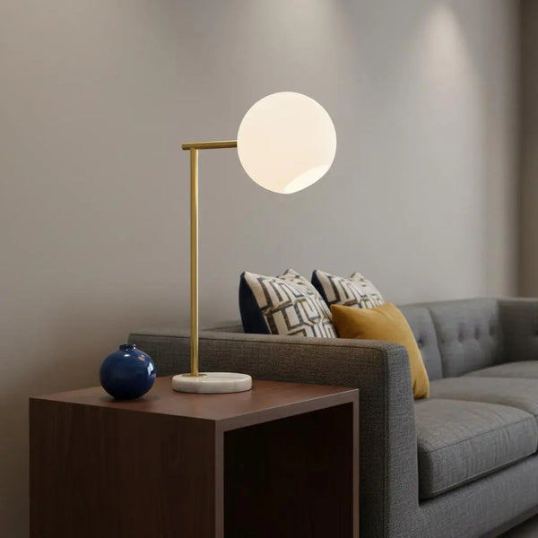 21" White Round Globe Lamp With Globe Shade Homeroots Lighting