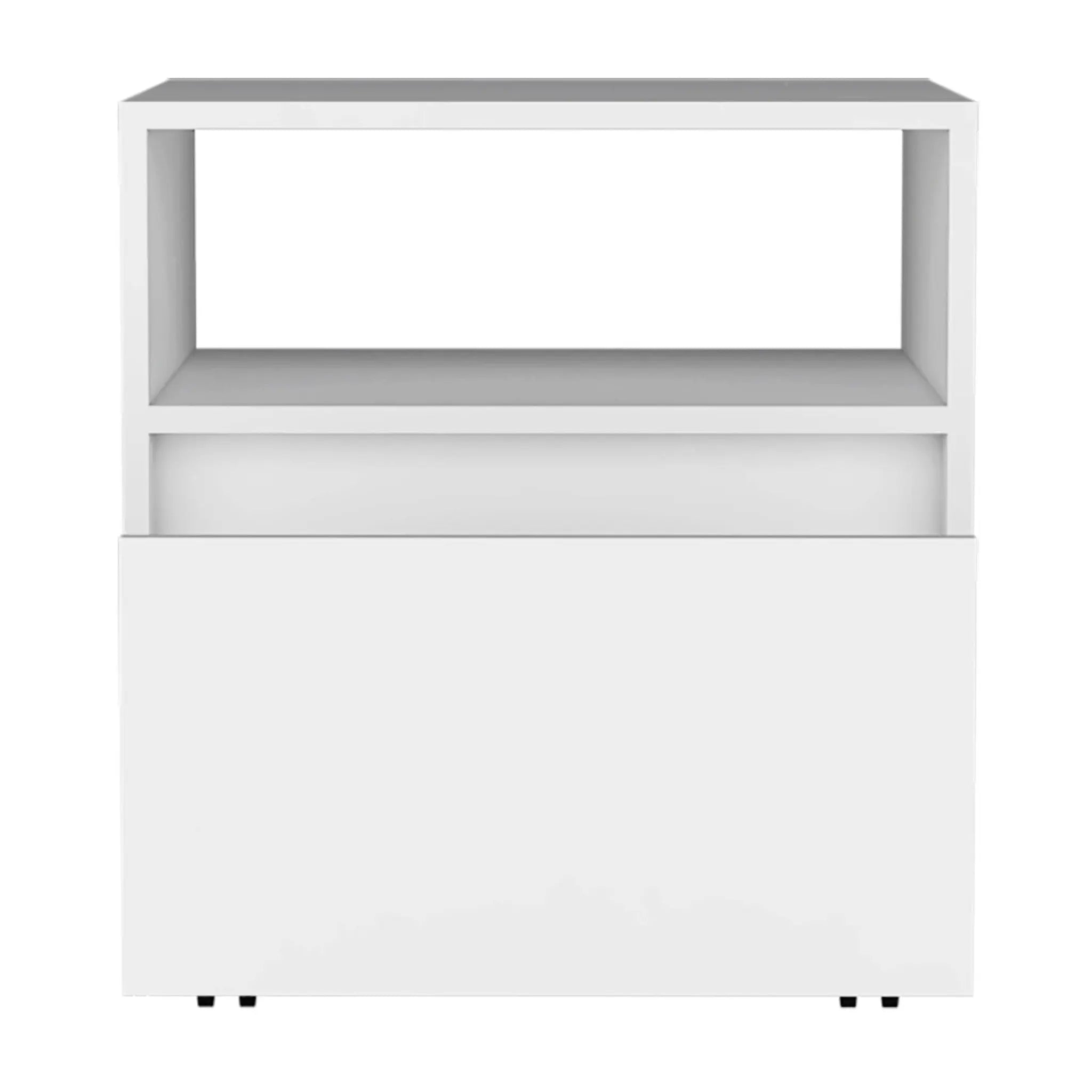 21" White Wood One Drawer Nightstand Homeroots Bed & Bath