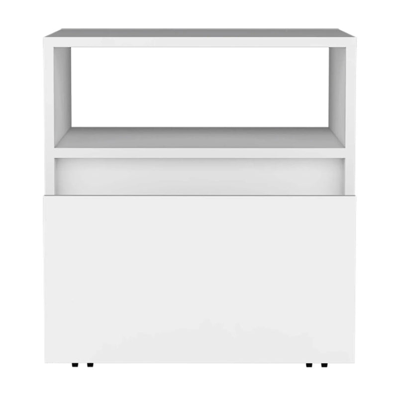 21" White Wood One Drawer Nightstand Homeroots Bed & Bath