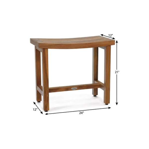 21" X 24" Brown Teak Rectangular Shower Bench Homeroots Bed & Bath