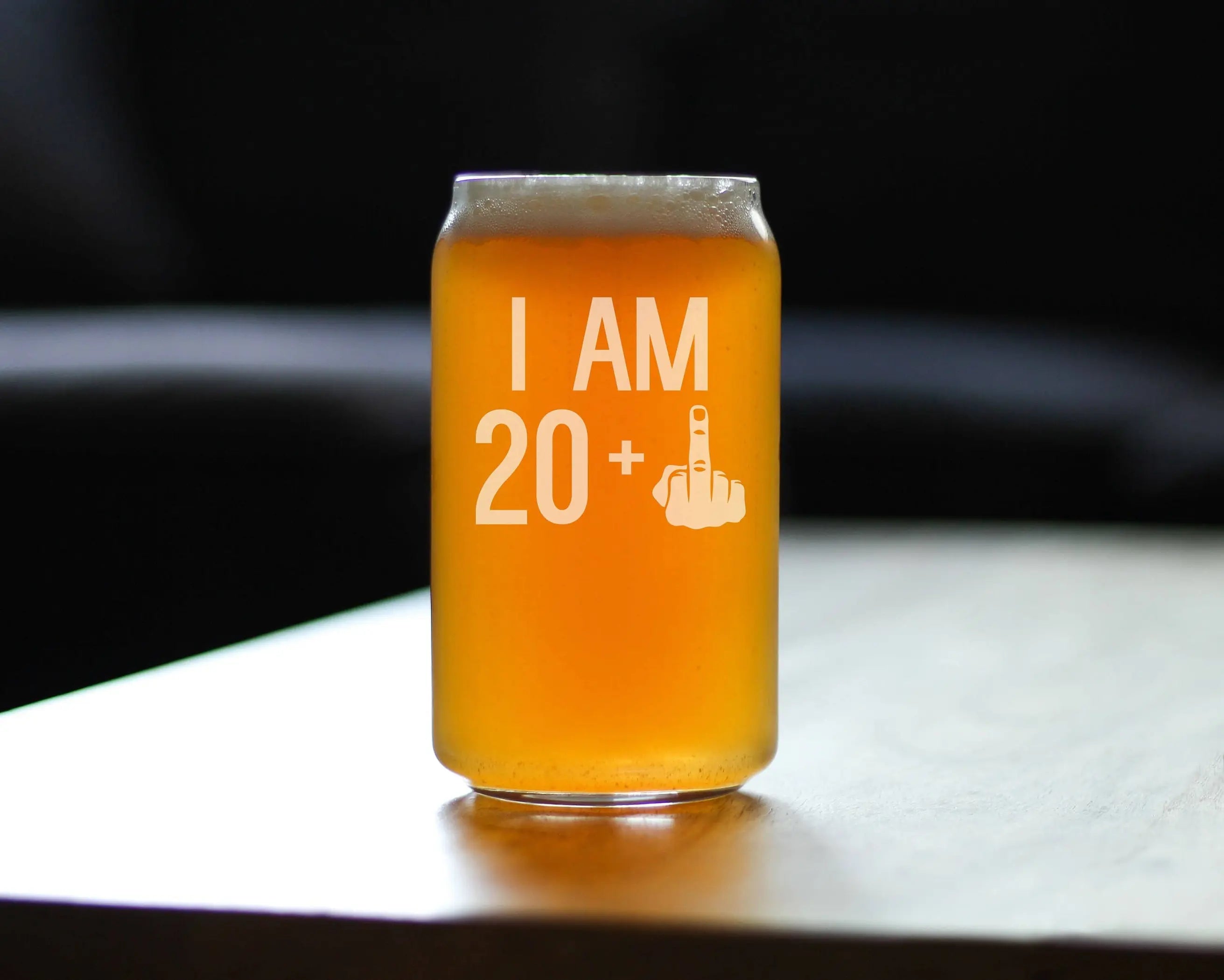 21st Birthday Gifts - 20 Middle Finger Beer Can Pint Glass Bevvee
