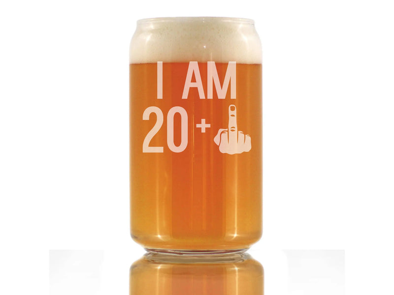 21st Birthday Gifts - 20 Middle Finger Beer Can Pint Glass Bevvee