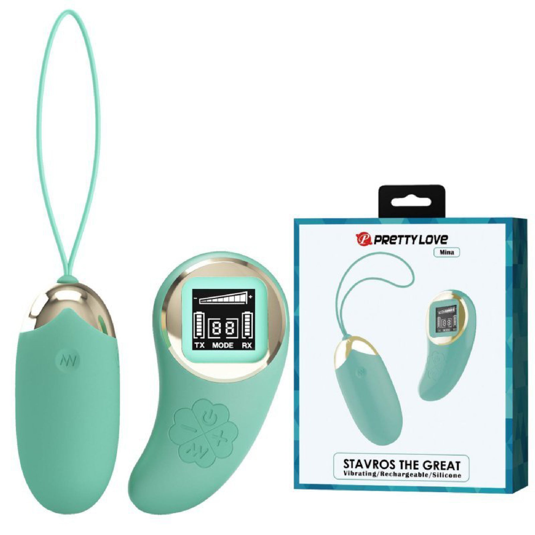 Mina Vibrating Remote Control Egg - Turquoise - GreatEagleInc