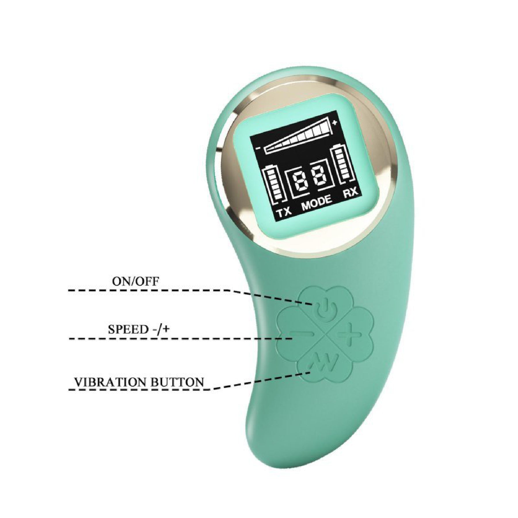 Mina Vibrating Remote Control Egg - Turquoise - GreatEagleInc
