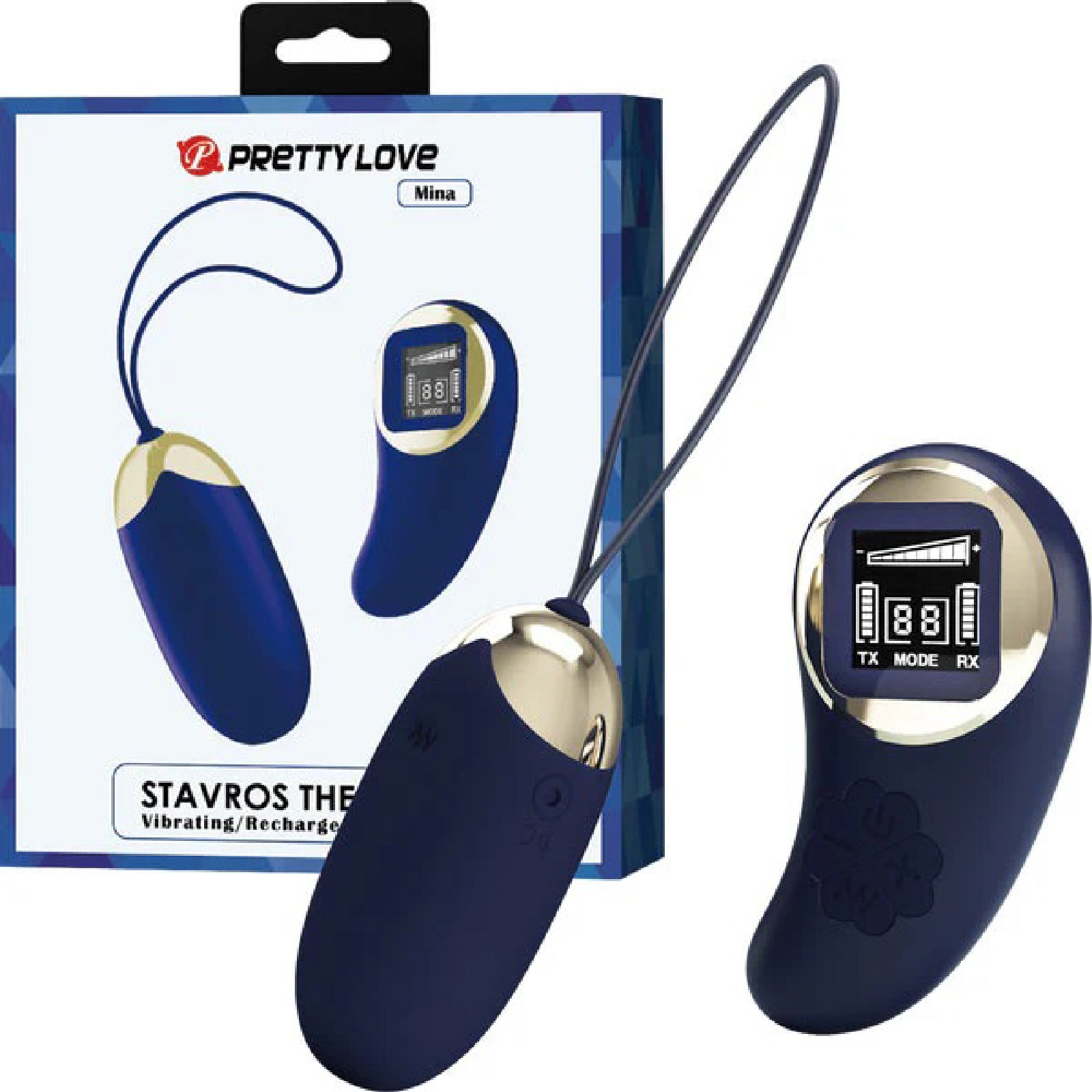 Mina Vibrating Remote Control Egg - Blue - GreatEagleInc