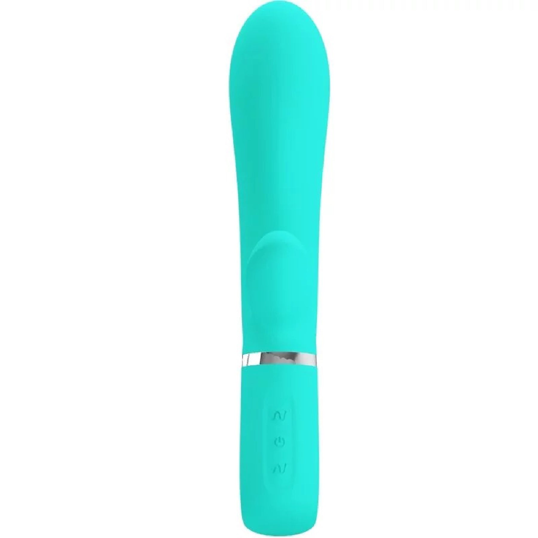 Thomas Super Soft Silicone Rabbit Vibrator -  Turquoise - GreatEagleInc